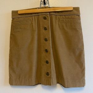 Wilfred button down tan corduroy skirt